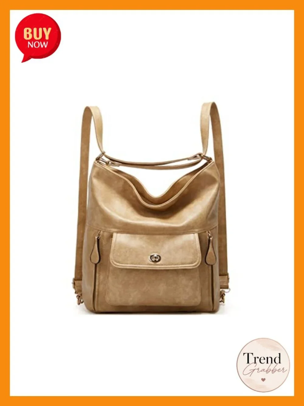 Vintage Faux Leather Convertible Backpack Purse for Women, Large Capacity